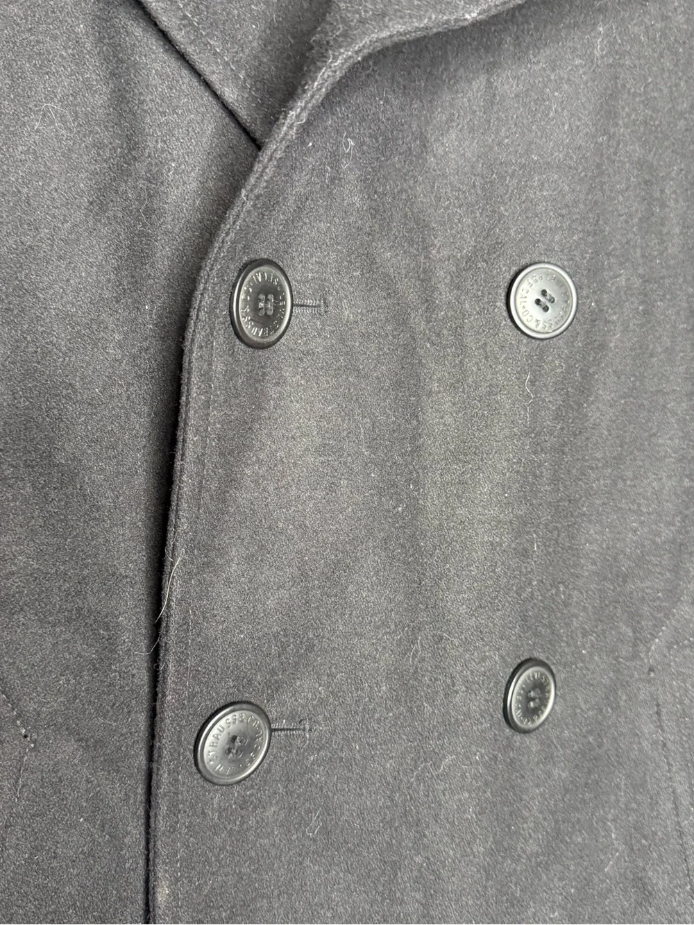 Levi's black double-breasted wool blend pea coat